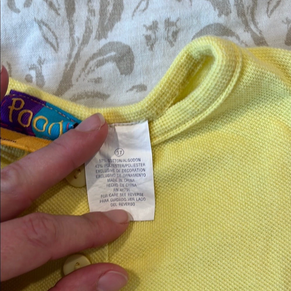 Yellow Sleeveless Romper with Winnie the Pooh and Piglet - Picture 4 of 7